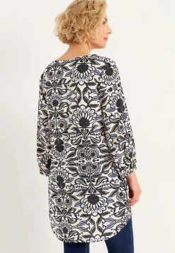 Cellbes of Sweden Vävd tunika med 3/4-ärmar Blå / Mönstrad Outlet