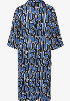 Wasabiconcept Vävd viskosklänning med fickor Blå / Svart / Mönstrad Online