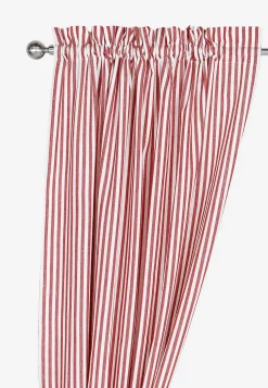 Cellbes of Sweden Vävda, randiga gardinlängder 2-pack Röd / Vit / Randig