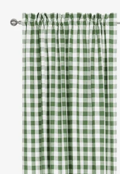 Cellbes of Sweden Vävda, rutiga gardinlängder 2-pack Grön / Vit / Rutig